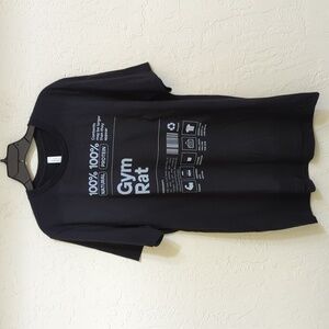 Bella Canvas Black Gym Rat Short Sleeve Graphic Tee Shirt Size Large